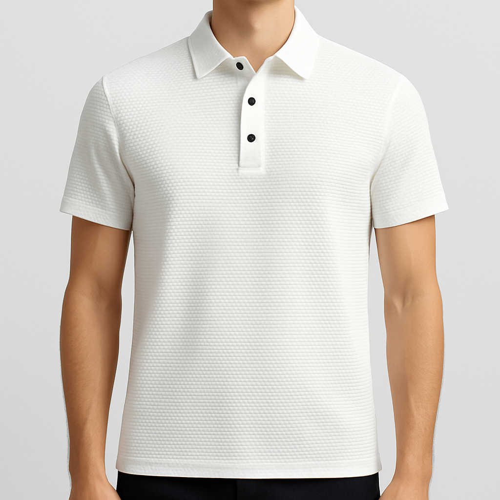 Elegante herenpolo met verfijnde textuur